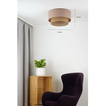 Duolla - Plafonnier BOHO 1xE27/15W/230V d. 45 cm beige/marron