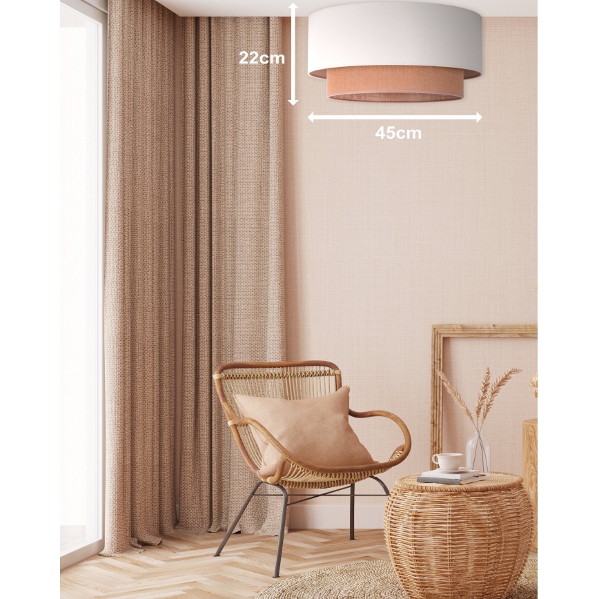 Duolla - Plafonnier BOHO 1xE27/15W/230V d. 45 cm beige/marron