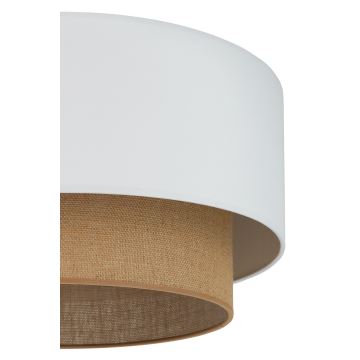 Duolla - Plafonnier BOHO 1xE27/15W/230V d. 45 cm blanc/marron