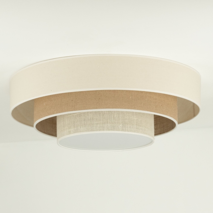 Duolla - Plafonnier LUNETA LED/26W/230V d. 60 cm 4000K crème/marron