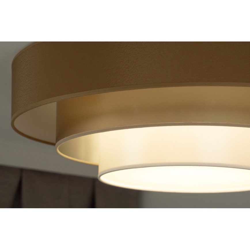 Duolla - Plafonnier LUNETA LED/26W/230V d. 60 cm 4000K marron/doré/blanc