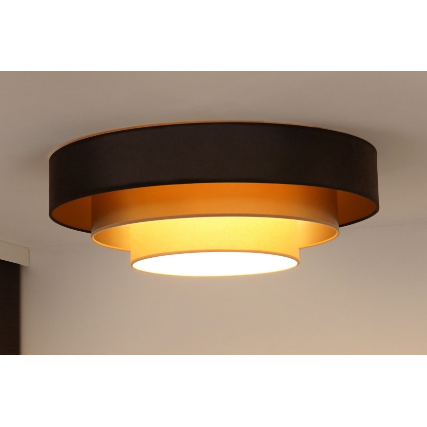 Duolla - Plafonnier LUNETA LED/26W/230V d. 60 cm 4000K marron/doré/crème