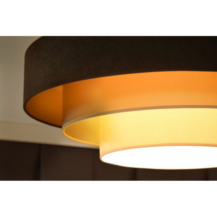 Duolla - Plafonnier LUNETA LED/26W/230V d. 60 cm 4000K marron/doré/crème