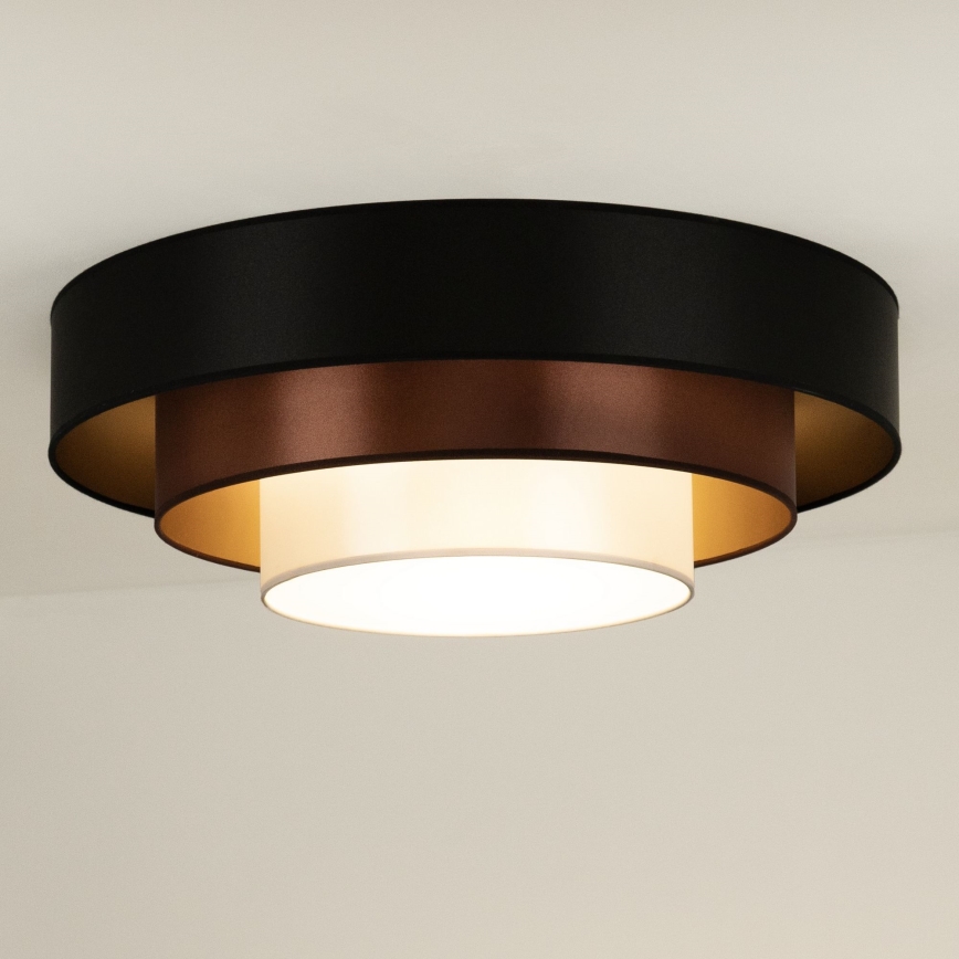 Duolla - Plafonnier LUNETA LED/26W/230V d. 60 cm 4000K noir/cuivre/blanc