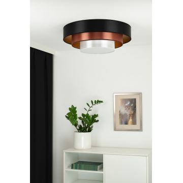 Duolla - Plafonnier LUNETA LED/26W/230V d. 60 cm 4000K noir/cuivre/blanc