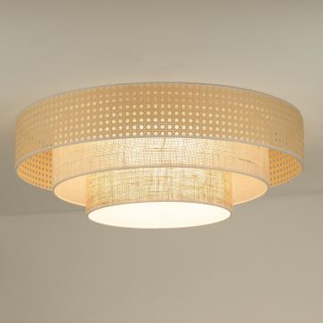 Duolla - Plafonnier LUNETA LED/26W/230V d. 60 cm 4000K rotin/beige/marron