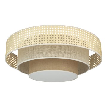 Duolla - Plafonnier LUNETA LED/26W/230V d. 60 cm 4000K rotin/beige/marron