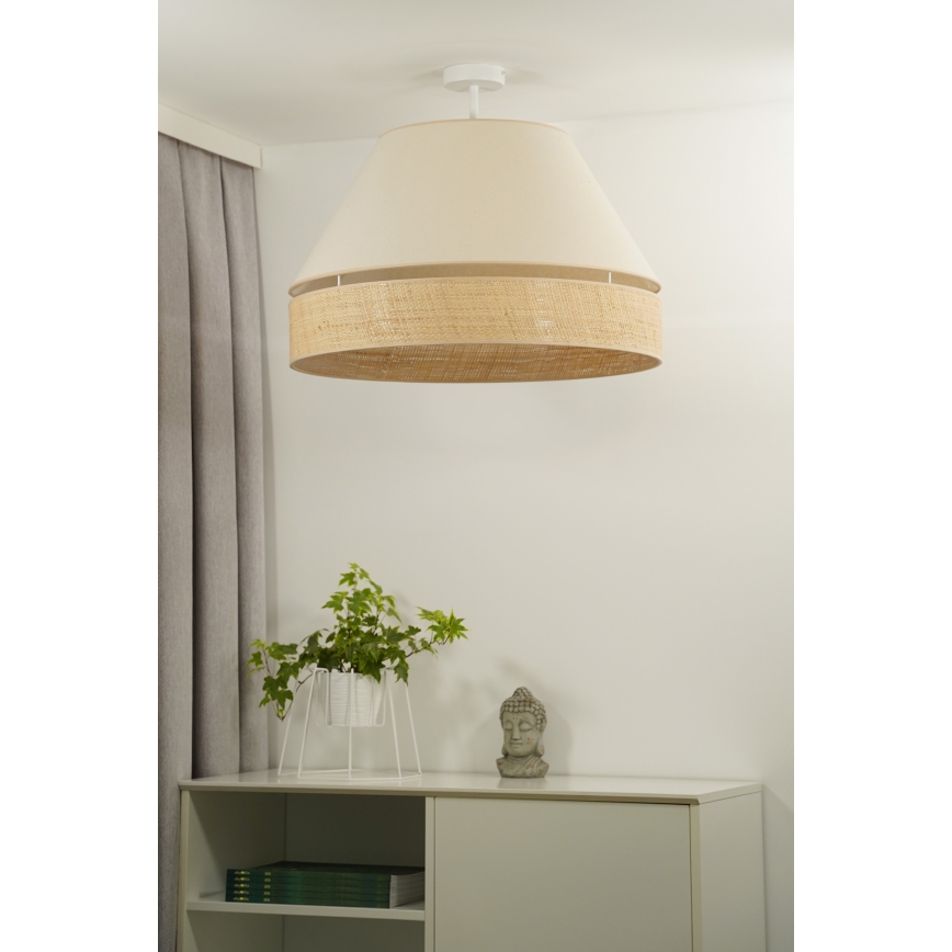 Duolla - Plafonnier YUTE AVIGNON 1xE27/15W/230V crème/beige