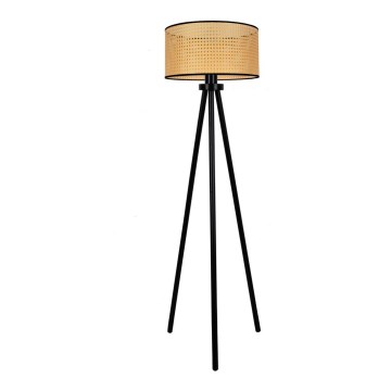 Duolla - Staande lamp ROLLER 1xE27/15W/230V rotan/zwart