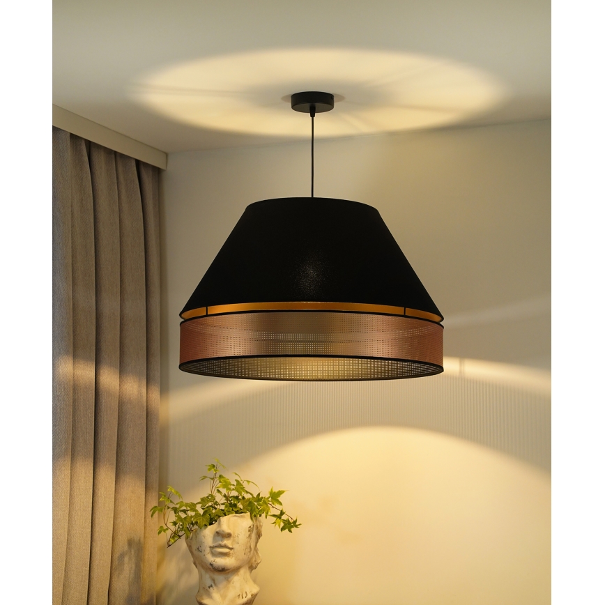 Duolla - Suspension filaire COPPER SHINY 1xE27/15W/230V noir/cuivre