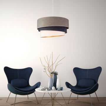 Duolla - Suspension filaire DEVON 1xE27/40W/230V grise/bleue/beige