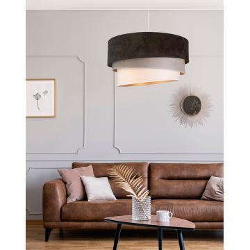 Duolla - Suspension filaire DEVON 1xE27/40W/230V noire/grise/beige