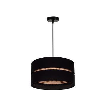 Duolla - Suspension filaire DUO 1xE27/15W/230V noir/rotin