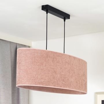 Duolla - Suspension filaire OVAL 2xE27/15W/230V rose