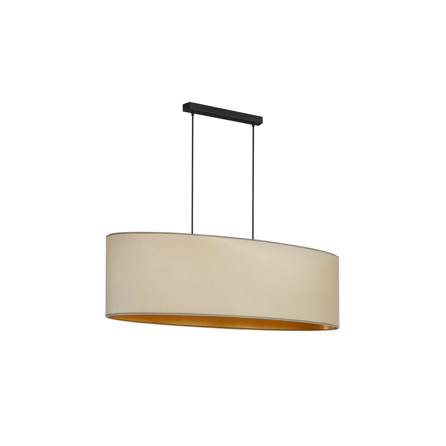 Duolla - Suspension filaire OVAL VEGAN 2xE27/15W/230V beige