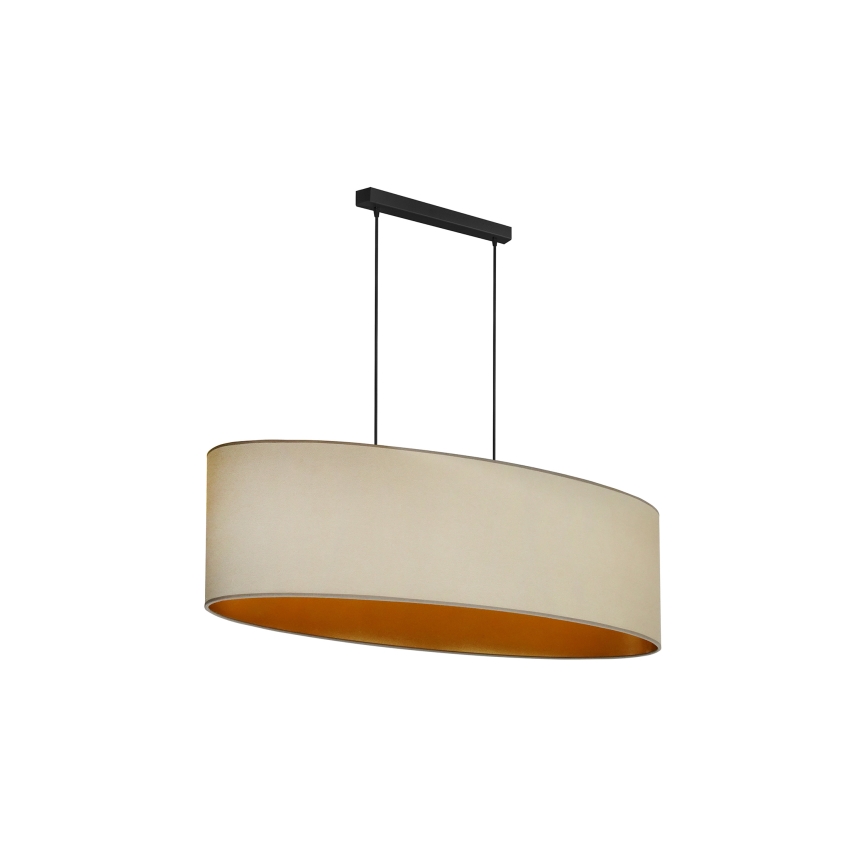 Duolla - Suspension filaire OVAL VEGAN 2xE27/15W/230V beige