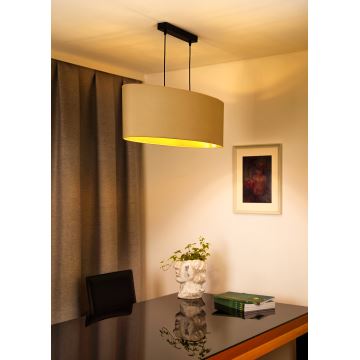 Duolla - Suspension filaire OVAL VEGAN 2xE27/15W/230V crème