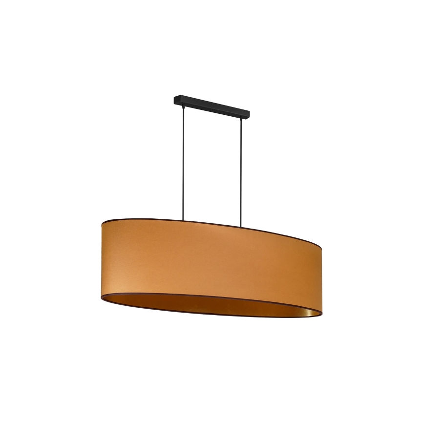 Duolla - Suspension filaire OVAL VEGAN 2xE27/15W/230V marron