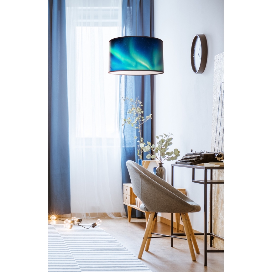 Duolla - Suspension filaire PRINT M 1xE27/40W/230V turquoise