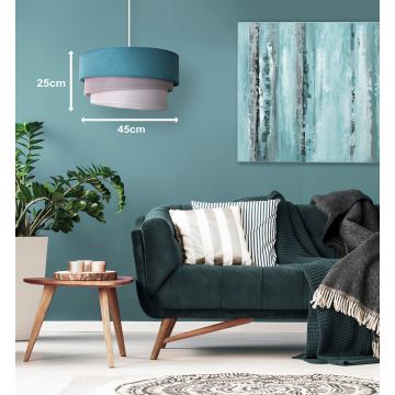 Duolla - Suspension filaire TRIO 1xE27/15W/230V turquoise/gris/blanc