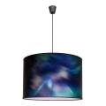 Duolla - Zwart Blauwe Hanglamp aan een koord PRINT L 1x E27 / 40W / 230V