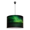 Duolla - Zwart Groene Hanglamp aan een koord PRINT L 1x E27 / 40W / 230V