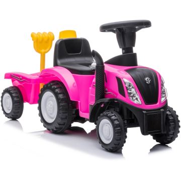 Duwfiets NEW HOLLAND roze/zwart