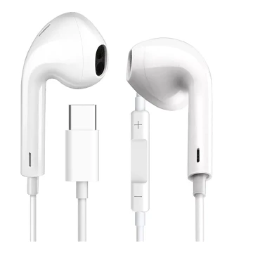 Earphones avec un microphone USB-C blanc