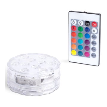 Eclairage de piscine à intensité variable LED/3xAAA IP68 + télécommande