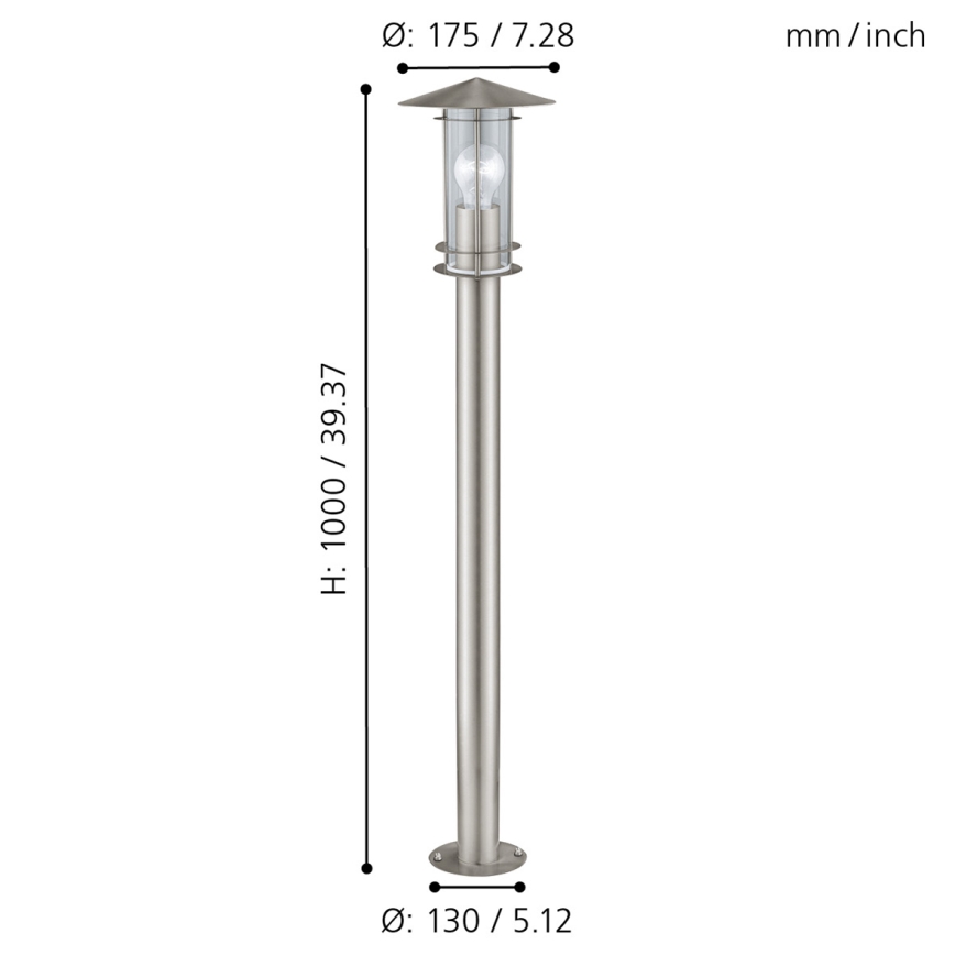 Eglo - Lampadaire extérieur 1xE27/60W/230V IP44