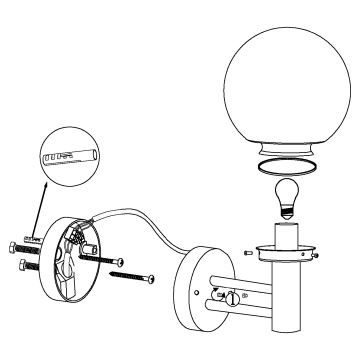 Eglo - Lampadaire extérieur E27/60W/230V IP44