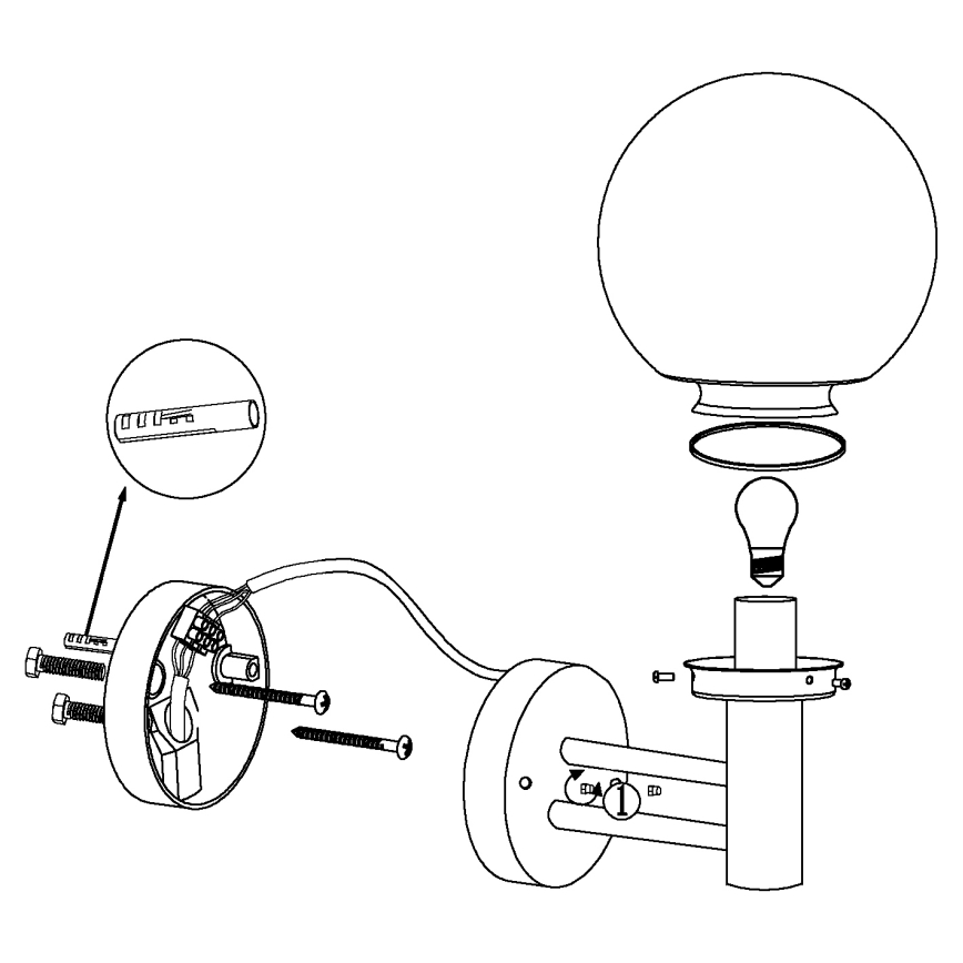 Eglo - Lampadaire extérieur E27/60W/230V IP44