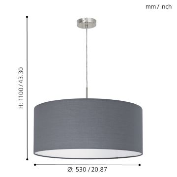 Eglo - Hanglamp aan koord 1xE27/60W/230V