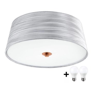 Eglo 32111- Plafonnier LED FONSEA 1 2xE27/9W/230V argent/cuivre