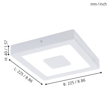 Eglo 33135 - LED Badkamer plafondlamp IPHIAS LED/16,5W/230V 4000K IP44