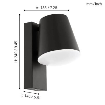 Eglo 33559 - LED Dimbare wandlamp voor buiten CALDIERO-C 1xE27/9W/230V IP44