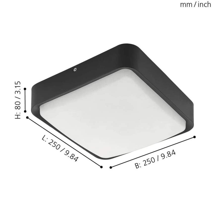 Eglo 33573 - Plafonnier extérieur à intensité variable PIOVE-C LED/14W/230V IP44