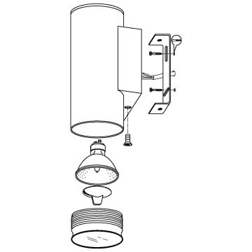 Eglo 33582 - Applique murale extérieur LED RVBW à intensité variable RIGA 2xGU10/5W/230V IP44