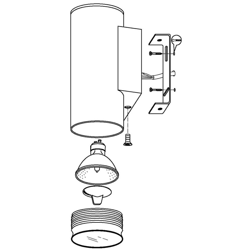 Eglo 33582 - LED RGBW Dimbaar buitenshuis wall verlichting RIGA 2xGU10/5W/230V IP44