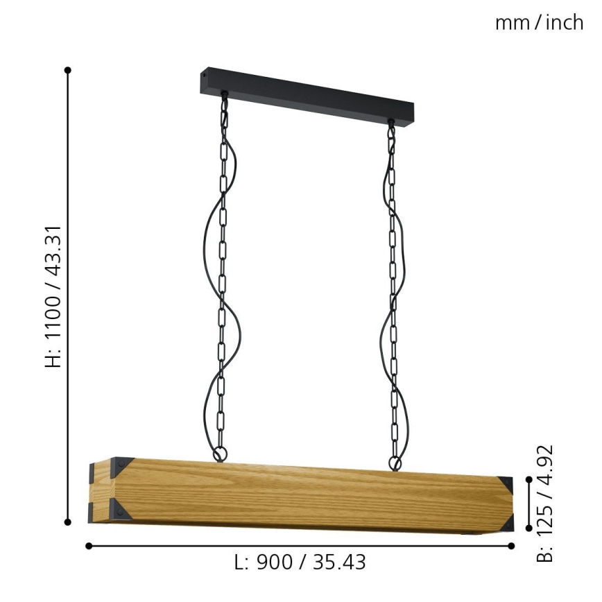 Eglo - Hanglamp aan ketting 4xE27/40W/230V