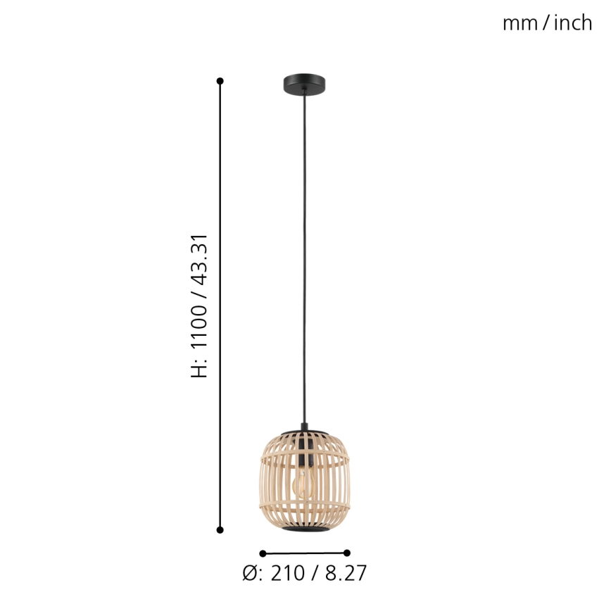 Eglo 43231 - Suspension fil BORDESLEY 1xE27/28W/230V diam.210mm