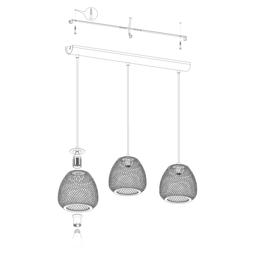 Eglo - Suspension avec fil 3xE27/40W/230V