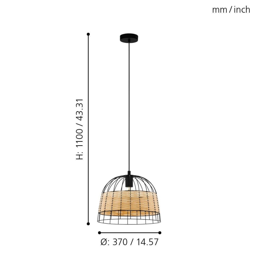 Eglo - Hanglamp aan koord 1xE27/40W/230V