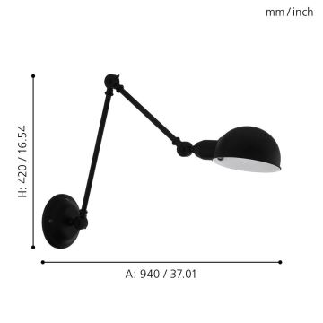 Eglo - Wandlamp 1xE27/28W/230V