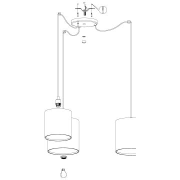 Eglo - Suspension avec fil 3xE27/40W/230V