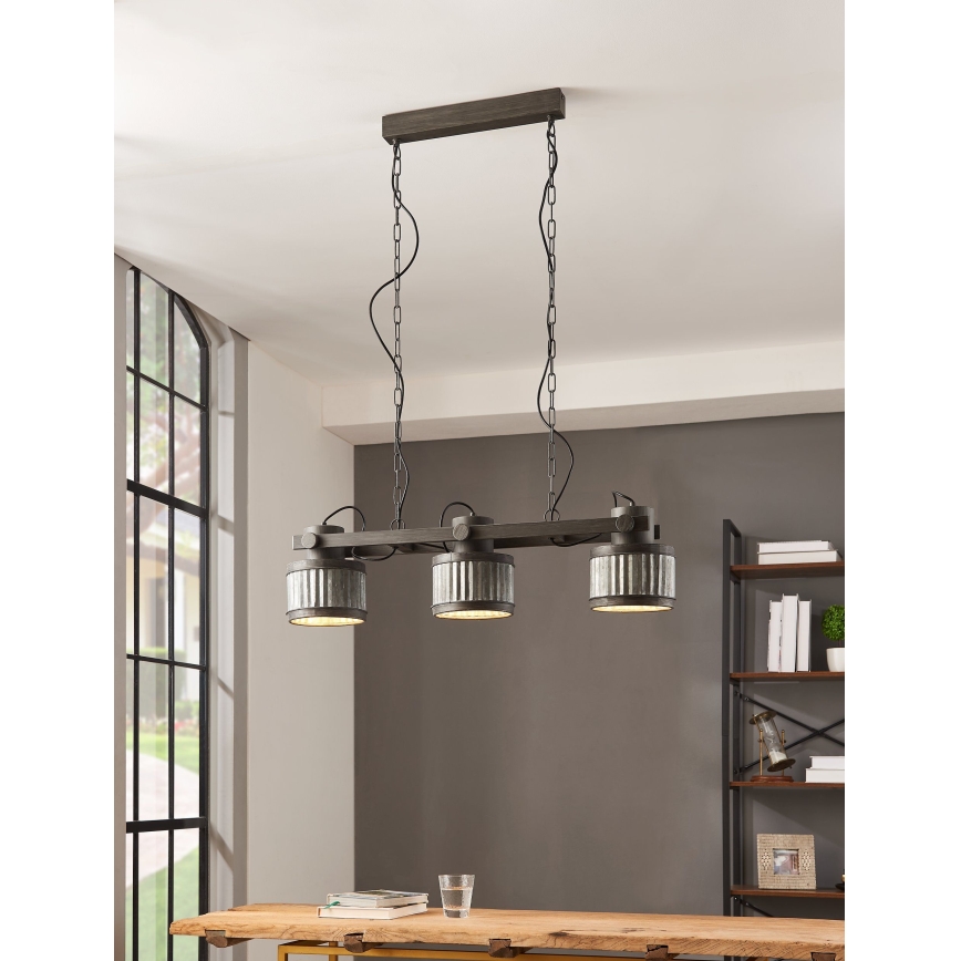 Eglo - Hanglamp aan ketting 3xE27/28W/230V