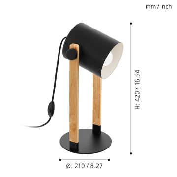 Eglo - Lampe de table 1xE27/28W/230V - FSC certifié