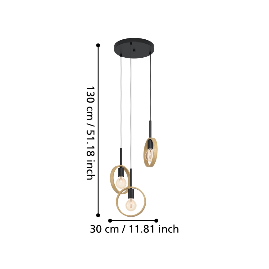 Eglo - Hanglamp aan een koord 3xE27/40W/230V