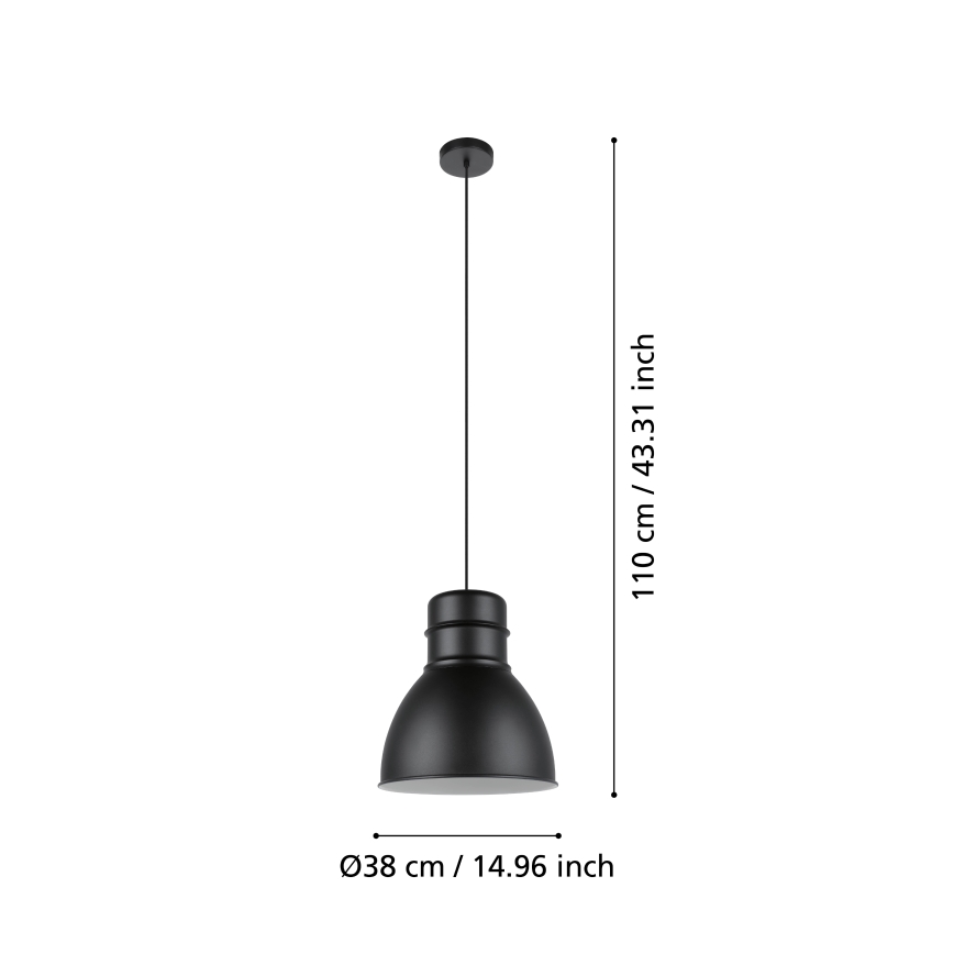 Eglo - Suspension filaire 1xE27/60W/230V noire