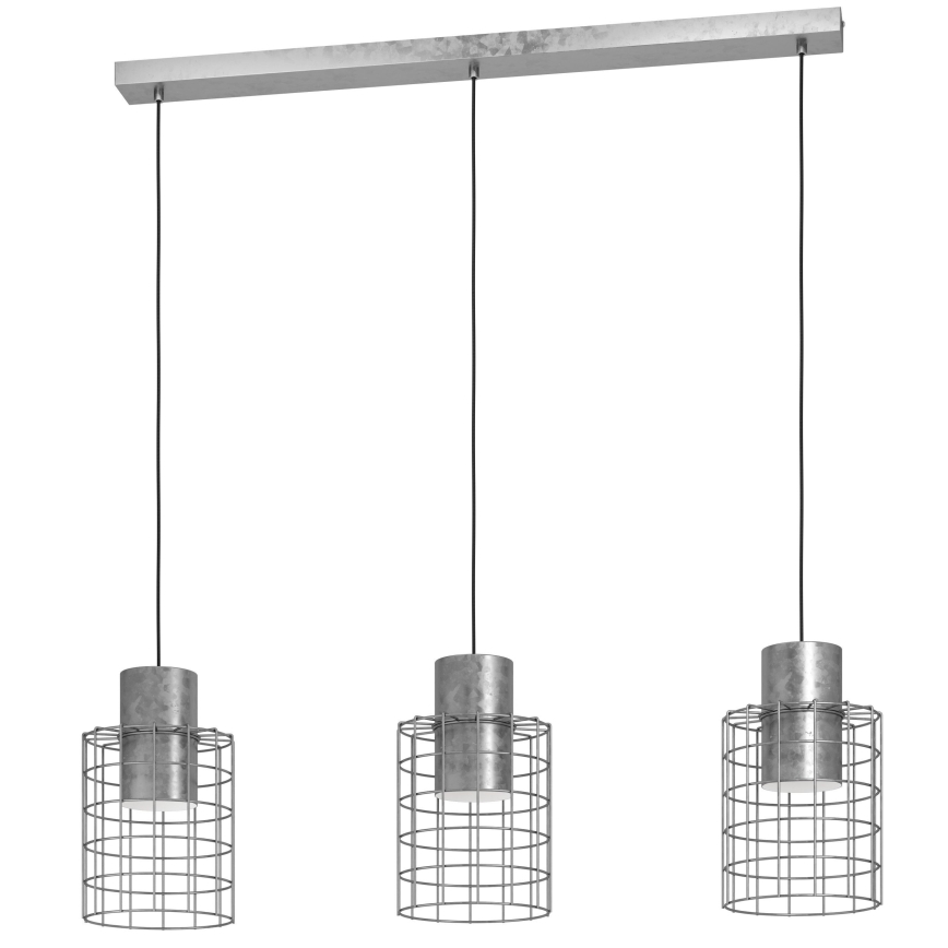 Eglo - Suspension filaire 3xE27/40W/230V argent